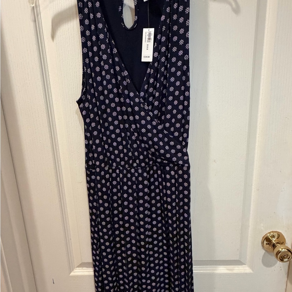 NWT - Old Navy black Dress with White Floral Print